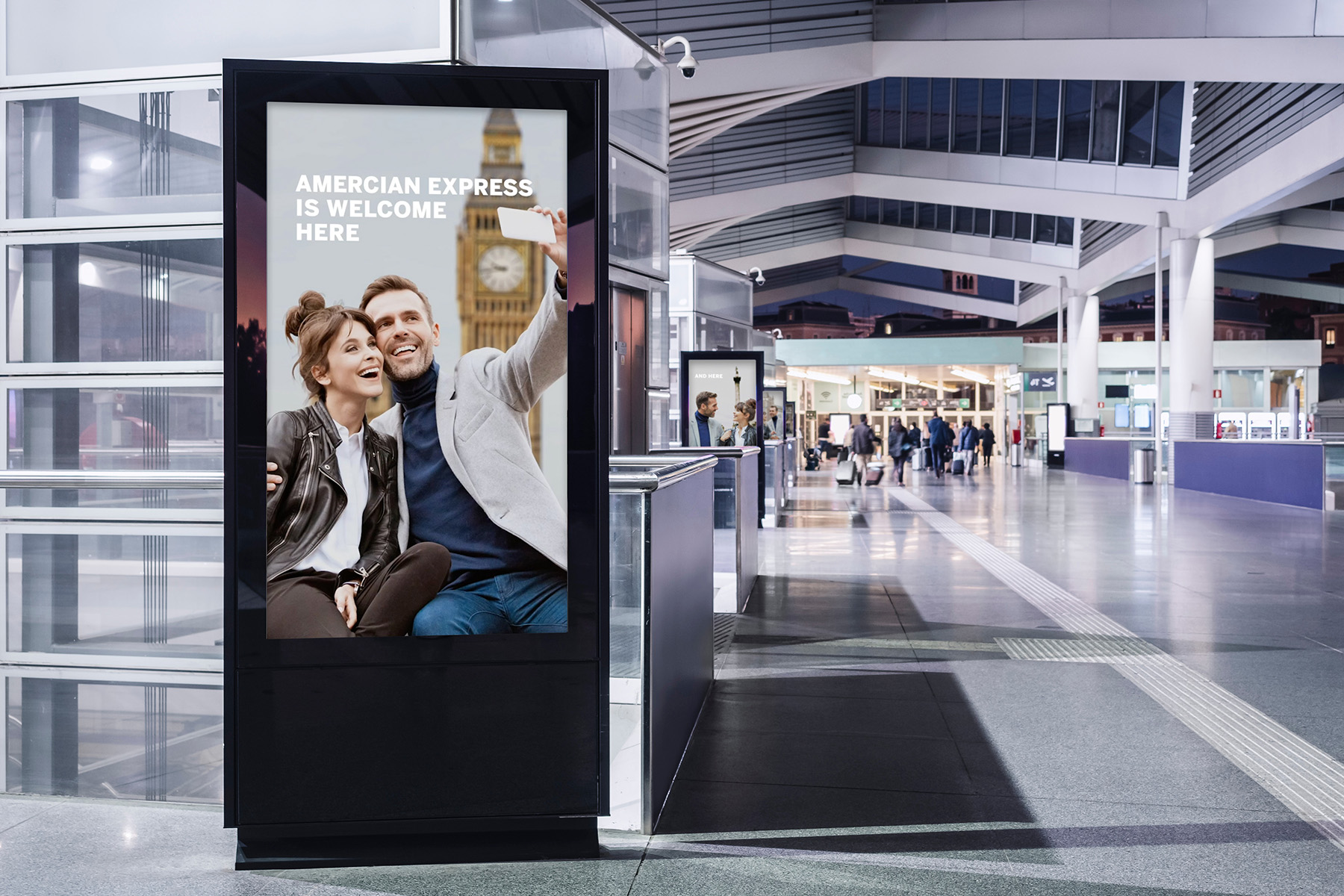 American Express airport advertising aligned to traveller departures