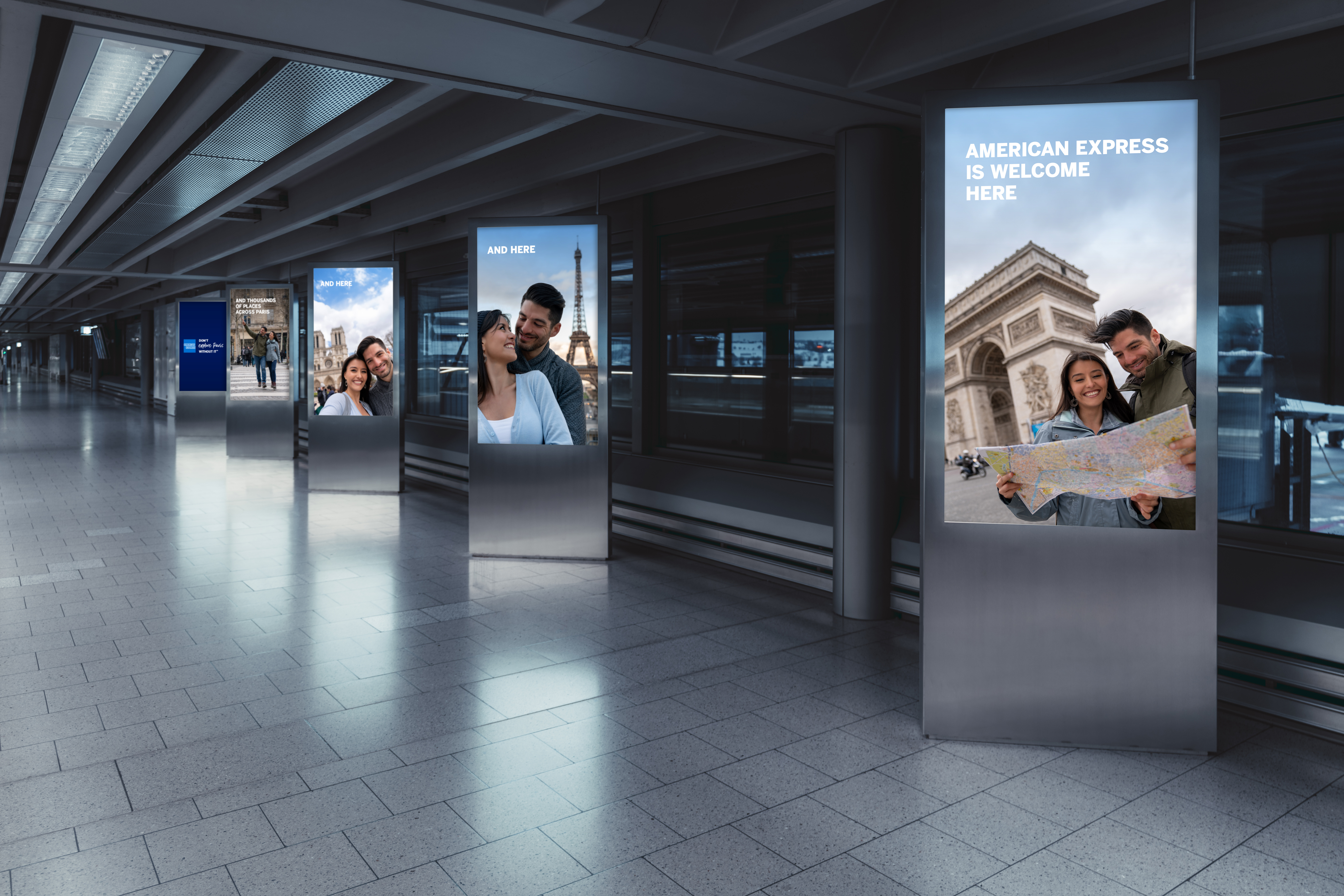 American Express airport campaign in Paris