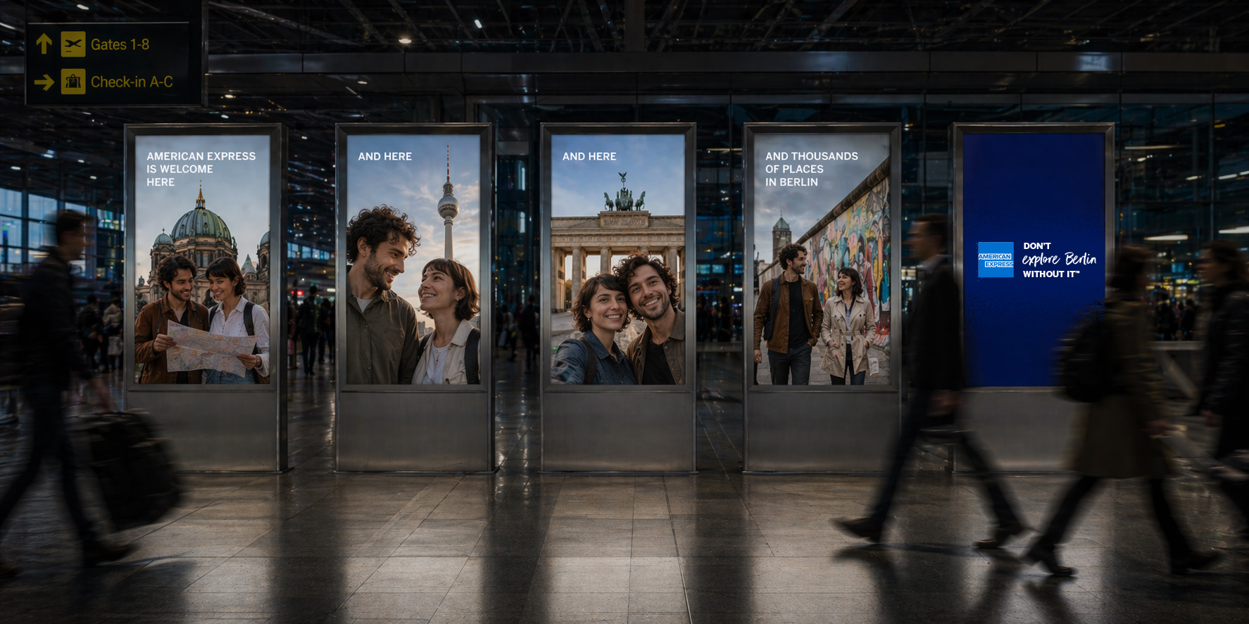 American Express airport advertising in Berlin