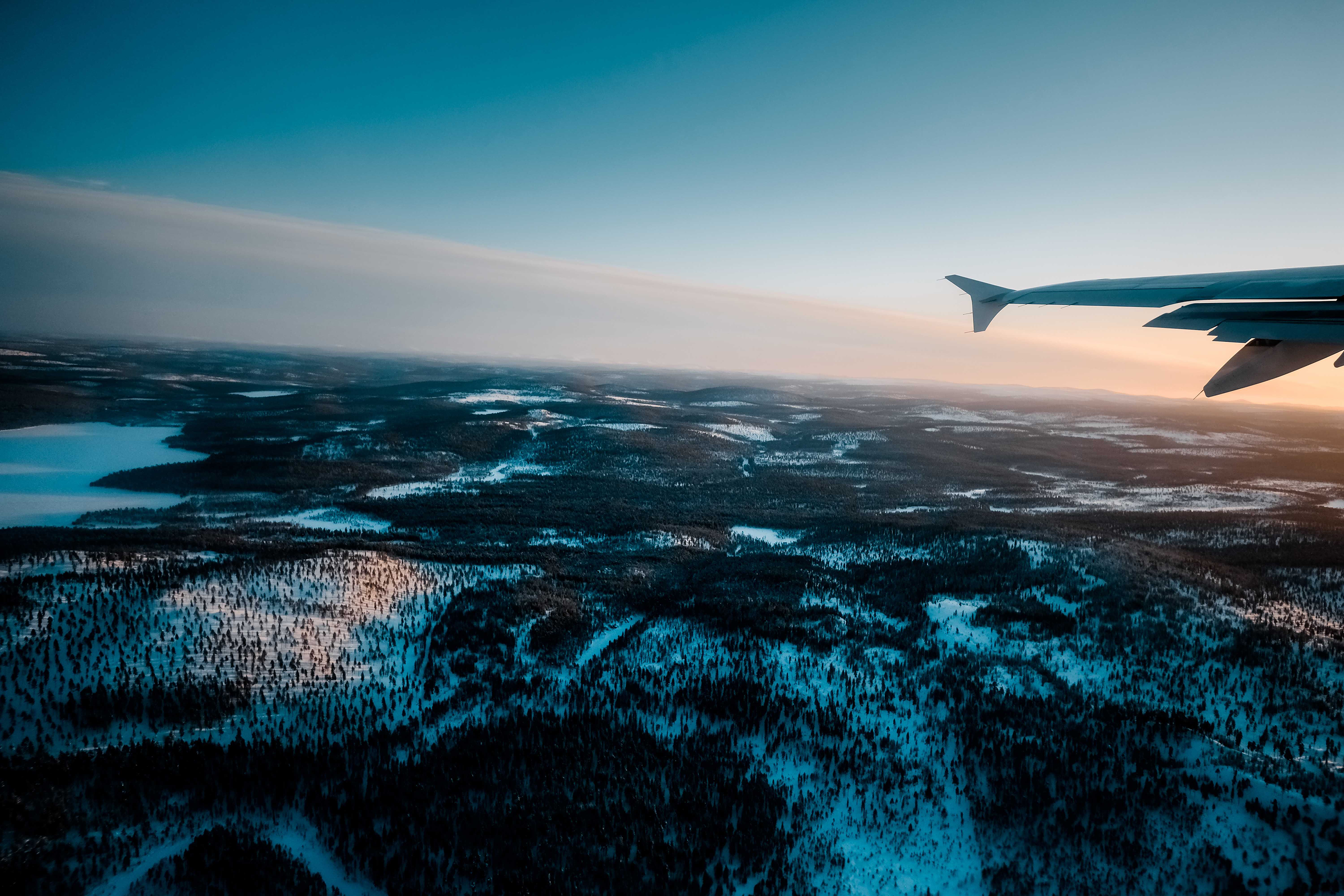 View from an aircraft flying over Sweden